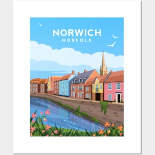 Norwich Quayside Houses, Norfolk England Posters and Art